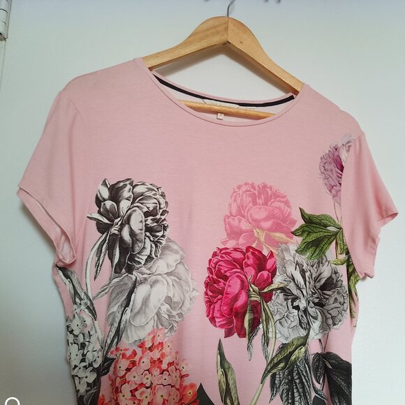 Ted Baker Short-sleeved Shirt, Eeidan Palace Gardens in Dusky Pink, Sz. 5 - Picture 2 of 9